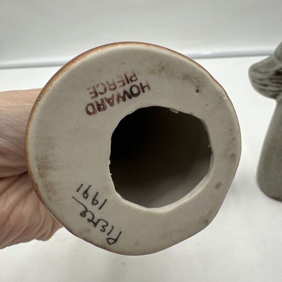 Lot 3 Howard Pierce Woman Basket Figurine 9" Porcelain Girl W Bird Sitting Angel - Picture 8 of 10